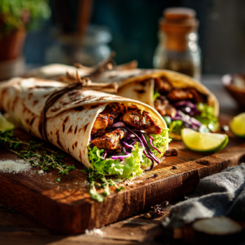 Savoury Jamaican Jerk Chicken Wraps