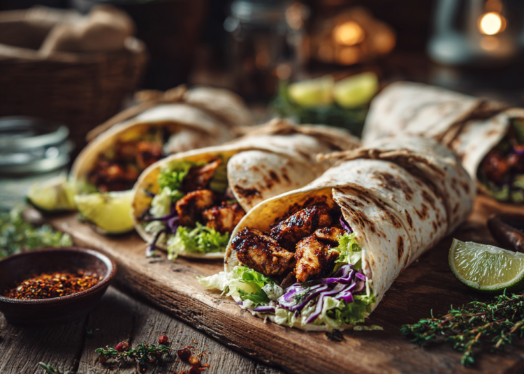 Savoury Jamaican Jerk Chicken Wraps