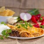 High-Protein Diet Firehouse Enchiladas On A White Plate