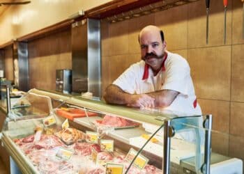 Butcher In His Shop