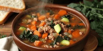 Hearty Ground Turkey &Amp; Vegetable Soup