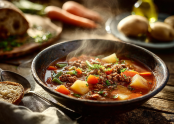 Hearty Ground Beef And Vegetable Soup