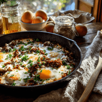Savory Ground Beef And Eggs Skillet