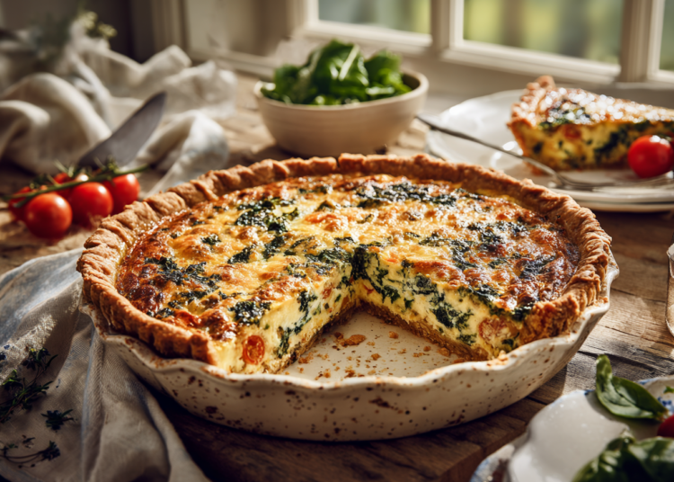 Savory Turkey Quiche With Herbed Crust