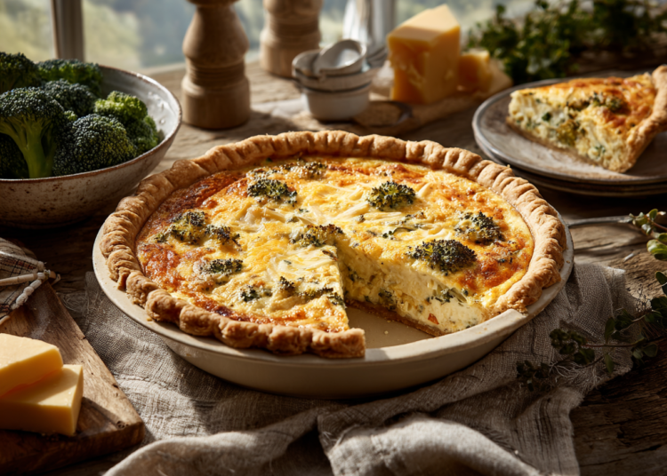 Turkey Broccoli Cheddar Quiche