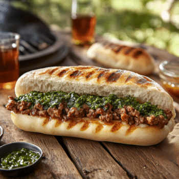 Minced Pork With Provolone Choripán