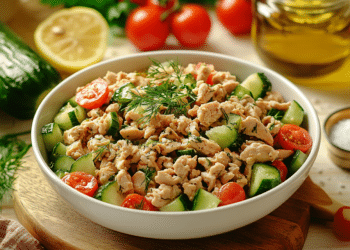 Minced Chicken And Cucumber Salad With Dill