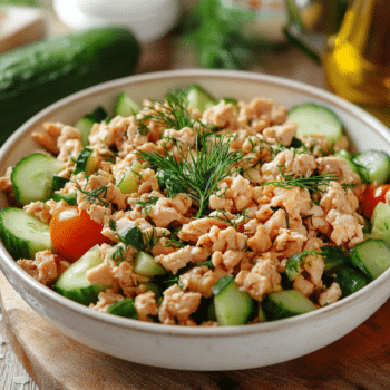 Minced Chicken And Cucumber Salad With Dill