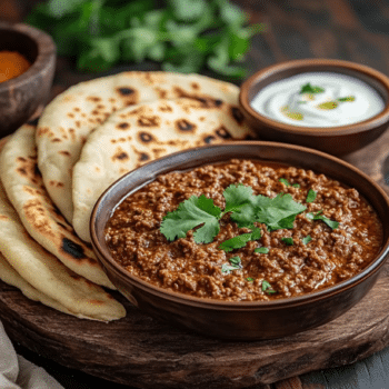 Masala Beef Mince With Naan