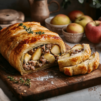 Rustic Pork And Bramley Apple Roll Celebrates British Cuisine 2 Pork Mince And Bramley Apple Roll