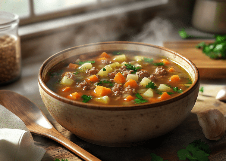 Minced Beef And Vegetable Cuchuco Soup