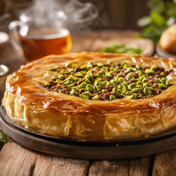 Minced Lamb And Pistachio Baklava Pie