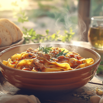 Minced Rabbit Ragu With Pappardelle