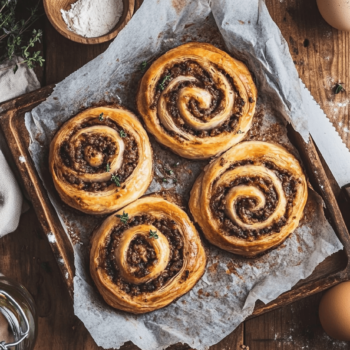 Minced Beef And Thyme Scrolls