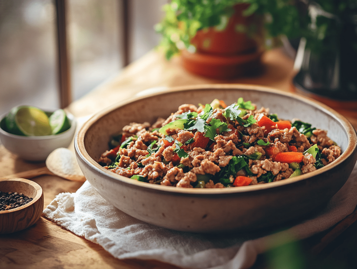 Zesty Pork Mince Stir Fry with Native Australian Lime