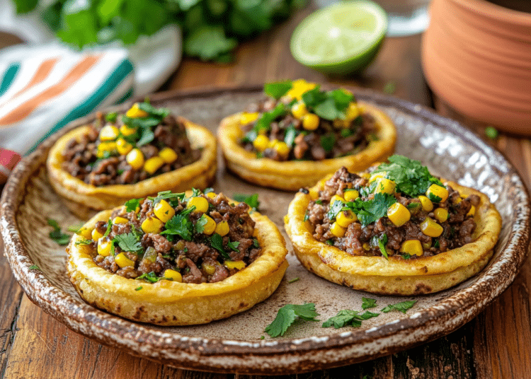 Minced Lamb And Corn Sopes
