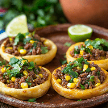 Minced Lamb And Corn Sopes