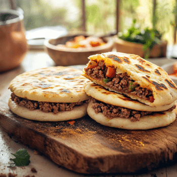Savory Colombian Arepas: A Delicious Beef-Filled Delight 2 Colombian Minced Beef Arepas Rellenas