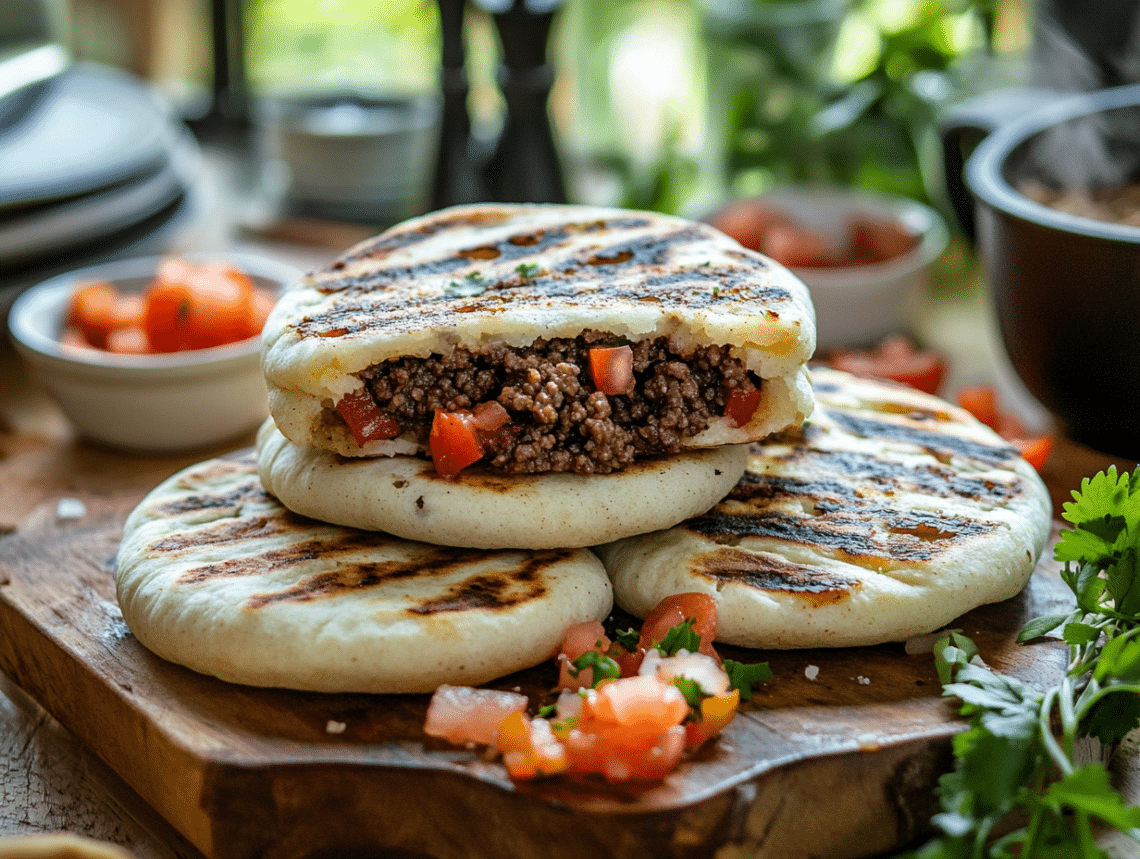 Colombian Minced Beef Arepas Rellenas