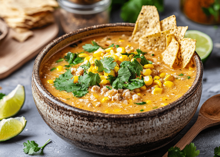 Minced Pork And Sweetcorn Tortilla Soup