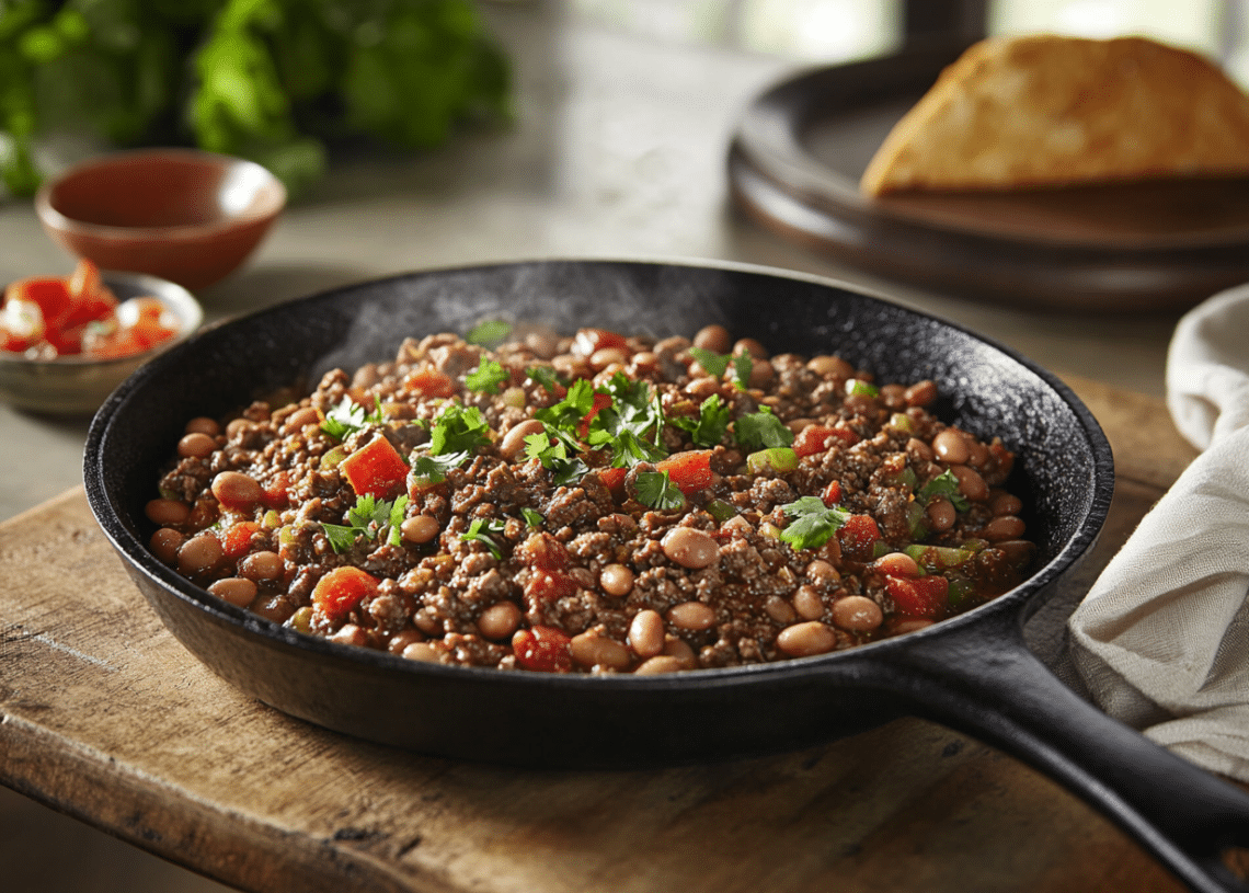 Cowboy Beef Mince And Bean Skillet