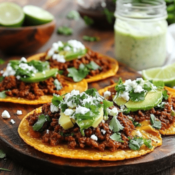 Zesty Mexican Beef Mince Tostadas With Tangy Lime Crema 2 Beef Mince Tostadas With Lime Crema