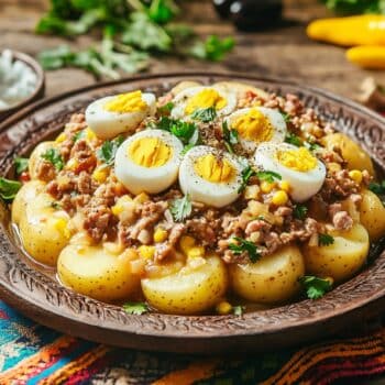 Minced Pork Papas A La Huancaína
