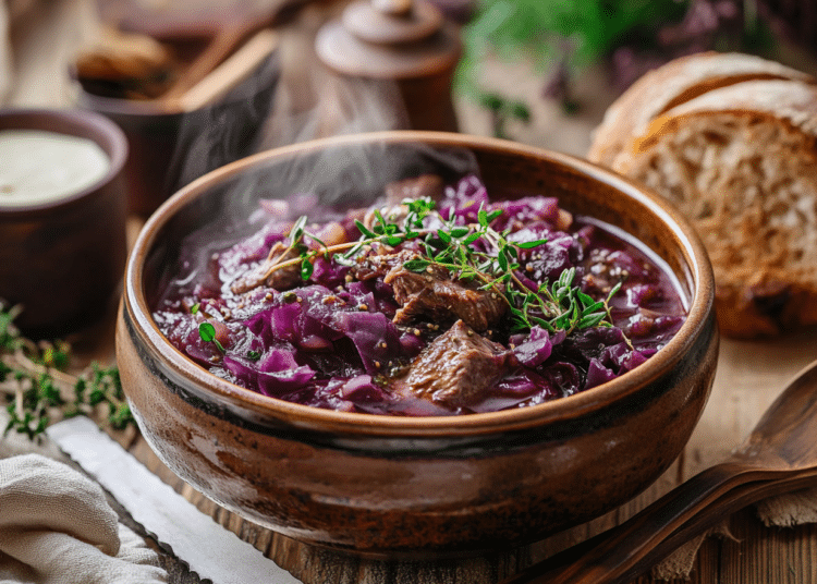 Minced Venison And Red Cabbage Stew