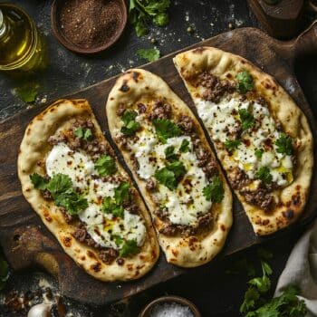 Lamb Mince And Black Pepper Naan Pizza