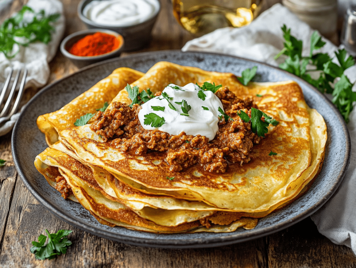 Savory Hungarian Crepes Stuffed With Spicy Beef Delight 1 Minced Beef Hungarian Hortobágyi Pancakes