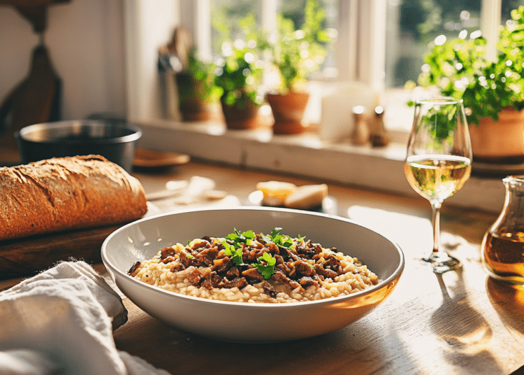 Minced Beef And Wild Mushroom Risotto