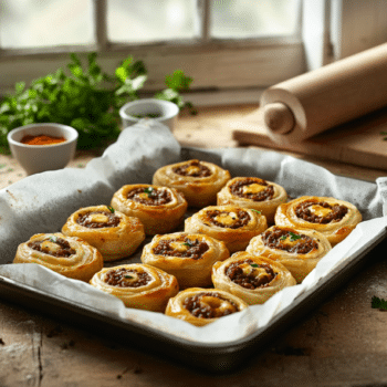 Minced Beef And Cheese Spiral Scrolls