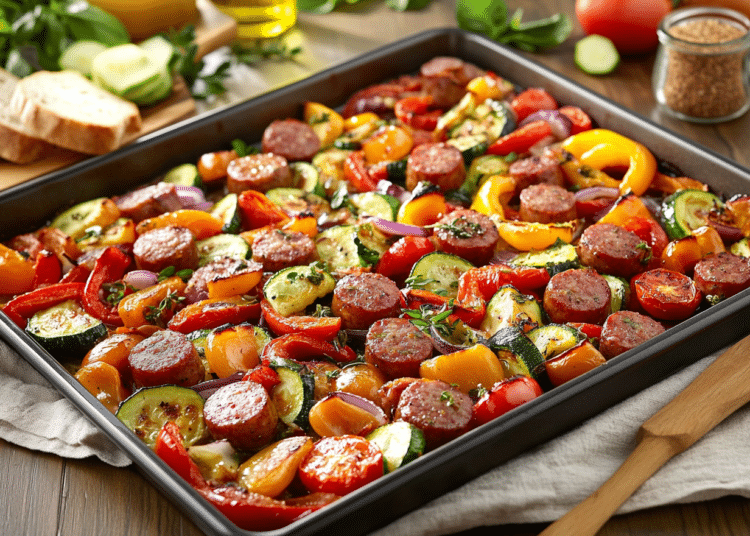 Sausage And Veggie Sheet Pan