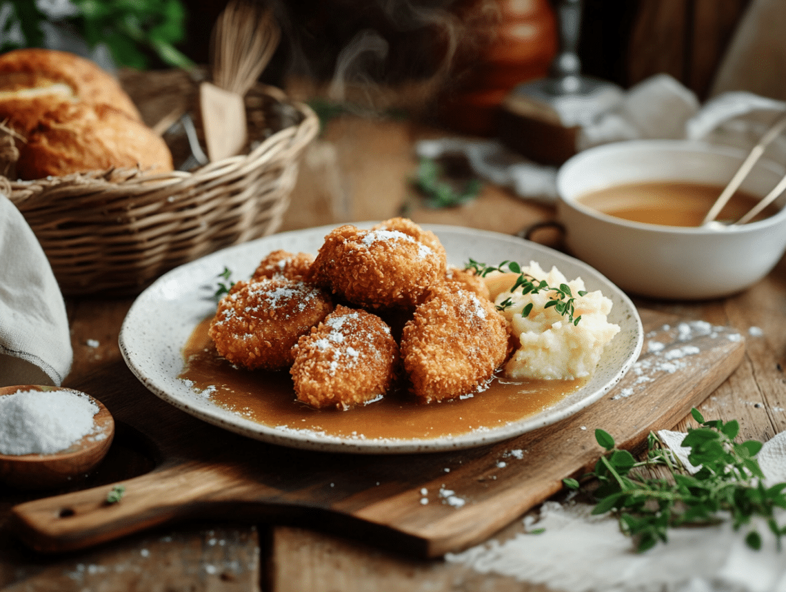 Chicken Croquettes With Gravy