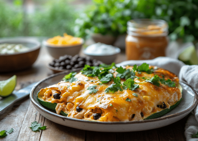 Chicken Enchilada Zucchini Boats