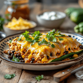Chicken Enchilada Zucchini Boats