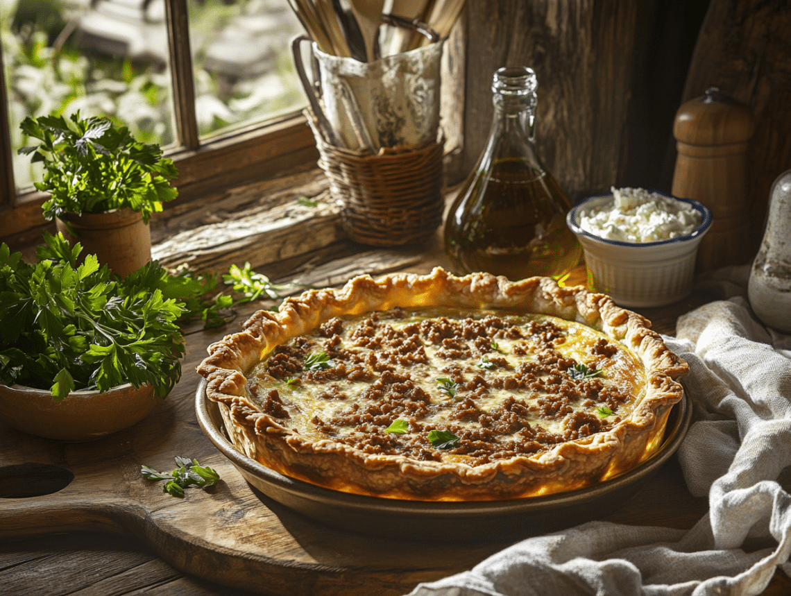 Mediterranean Lamb Quiche A Rustic Culinary Delight 1 Savory Ground Lamb Quiche