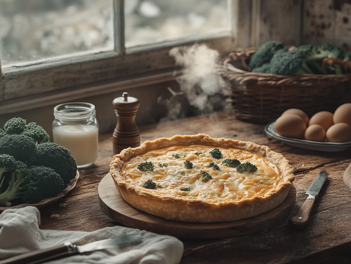 Turkey Broccoli Cheddar Quiche