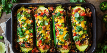 Mexican Zucchini Burrito Boats