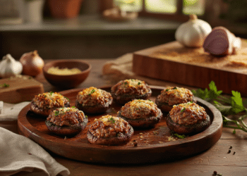 Beef Mince Stuffed Mushrooms