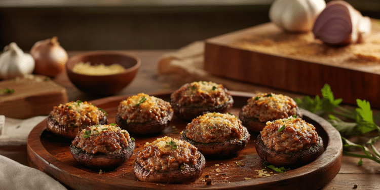 Beef Mince Stuffed Mushrooms