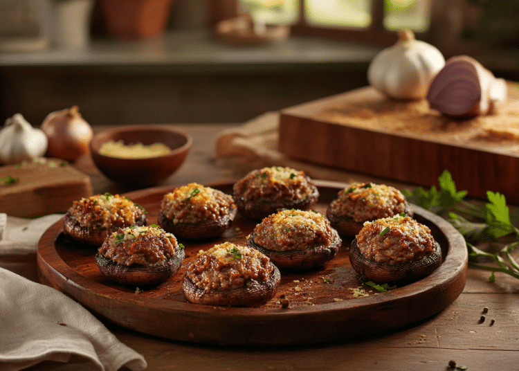 Beef Mince Stuffed Mushrooms