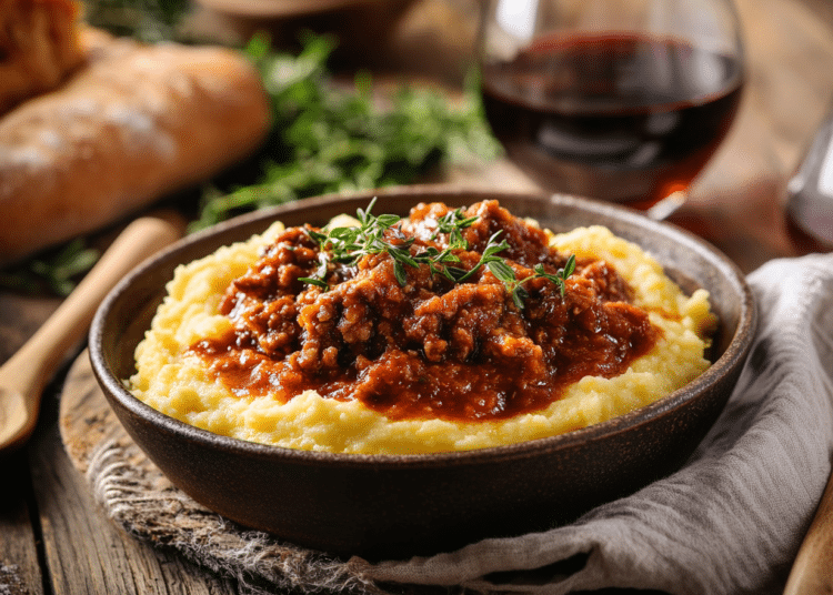 Minced Lamb With Creamy Mashed Polenta