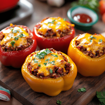 Bbq Beef Mince Stuffed Bell Peppers