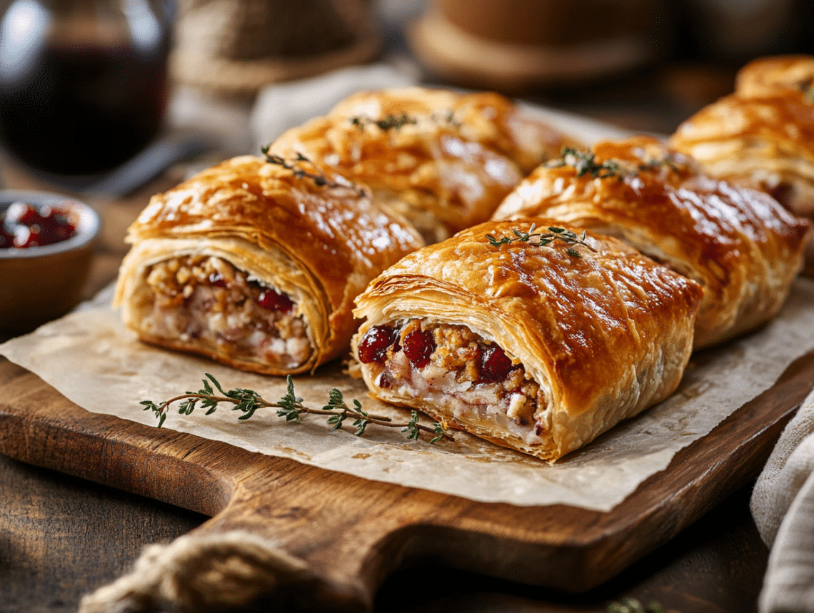 Minced Turkey And Cranberry Sausage Rolls