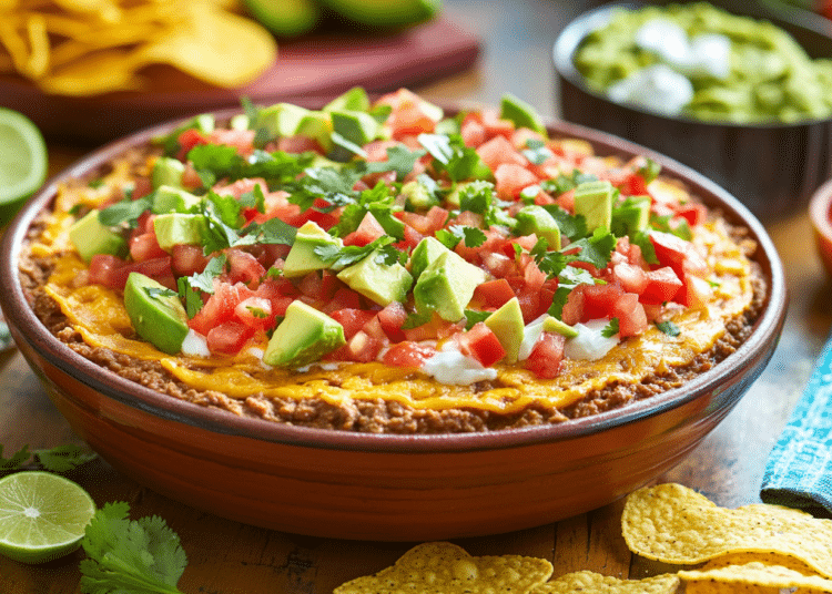 Layered Beef Mince Taco Dip