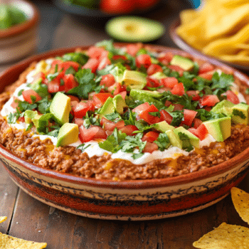 Layered Beef Mince Taco Dip