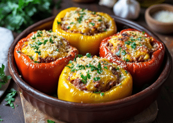 Minced Veal And Manchego Stuffed Peppers