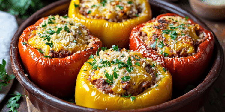 Minced Veal And Manchego Stuffed Peppers