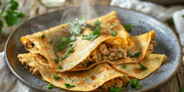 Chicken Mince And Dijon Mustard Crêpes